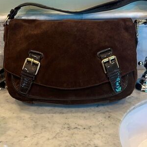 Brown Suede Women’s Shoulder Bag